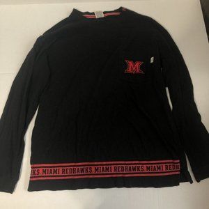 Pink by Victorias Secret Miami Redhawks long sleeve black/red womens med shirt